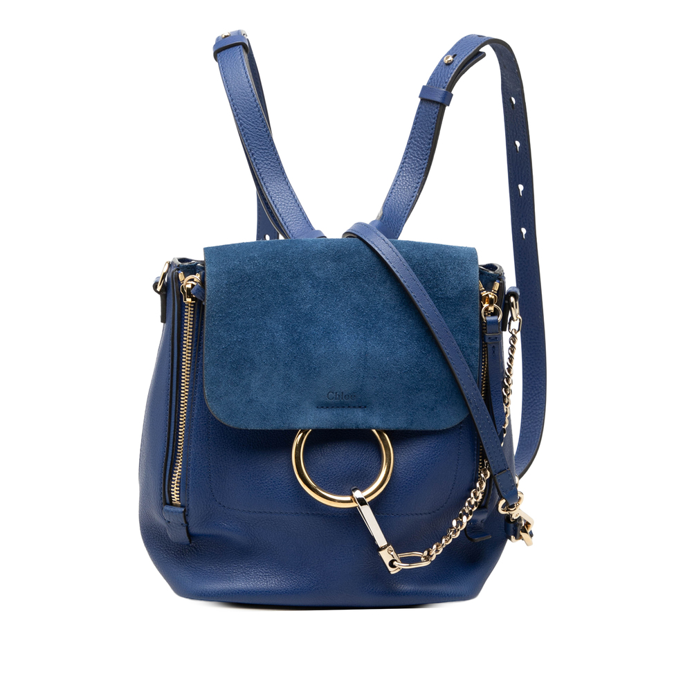 Pre-Loved Chloé Medium Calfskin and Suede Faye Backpack